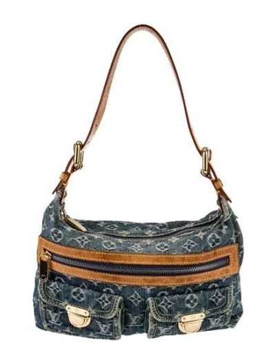 Pre-owned Louis Vuitton Lv Monogram Top Handle Bag Vintage In Blue