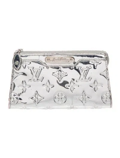Pre-owned Louis Vuitton Lv Monogram Trousse Cosmetic Pouch In Metallic/silver