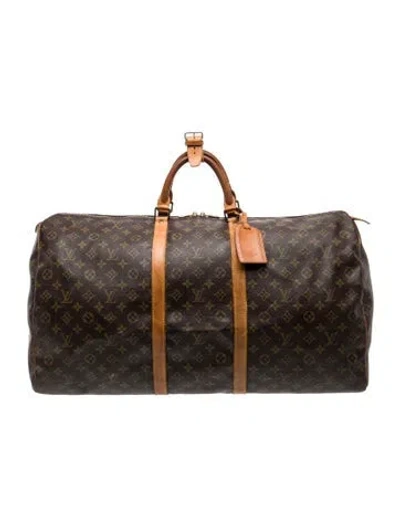 Pre-owned Louis Vuitton Lv Monogram Trunk 50 Vintage In Brown