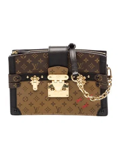 Pre-owned Louis Vuitton Lv Monogram Trunk Clutch In Brown
