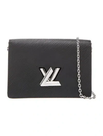 Pre-owned Louis Vuitton Lv Monogram Twist Wallet On Chain W/ Tags In Black