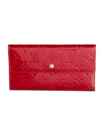 Pre-owned Louis Vuitton Lv Monogram Vernis Patent Leather Sarah Wallet