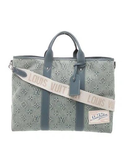 Pre-owned Louis Vuitton Lv Monogram Weekend Tote In Blue