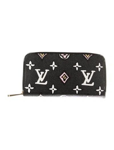 Pre-owned Louis Vuitton Lv Monogram Wild At Heart Canvas Zippy Wallet In Black
