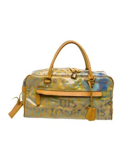 Pre-owned Louis Vuitton Lv Monogram X Richard Prince Pulp Weekender Pm Vintage In Yellow