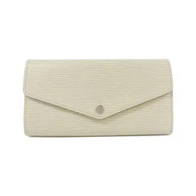 Pre-owned Louis Vuitton Lv Off White Leather Long Wallet (bi-fold) ()