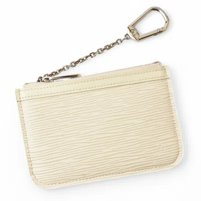 Pre-owned Louis Vuitton Lv Off White Off-white Leather Coin Purse/coin Case ()