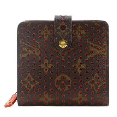 Pre-owned Louis Vuitton Lv Orange Orange Monogram Perforated Wallet (bi-fold) ()