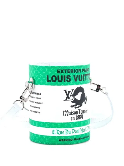 Pre-owned Louis Vuitton Lv Paint Can Bag Monogram Canvas And Leather Crossbody Bag In Green