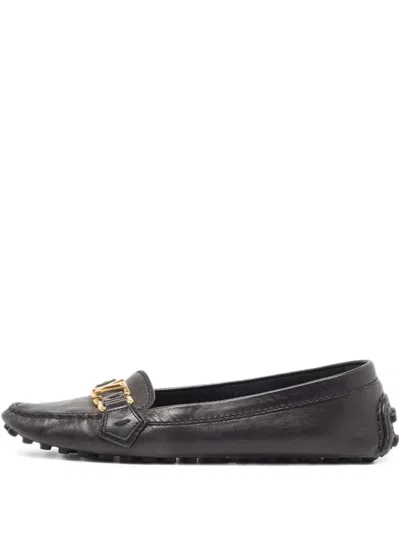 Pre-owned Louis Vuitton Lv-plaque Loafers
