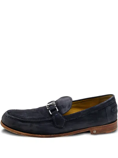 Pre-owned Louis Vuitton Lv-plaque Loafers