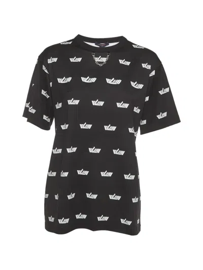 Pre-owned Louis Vuitton Lv Print Chain-link T-shirt In Black