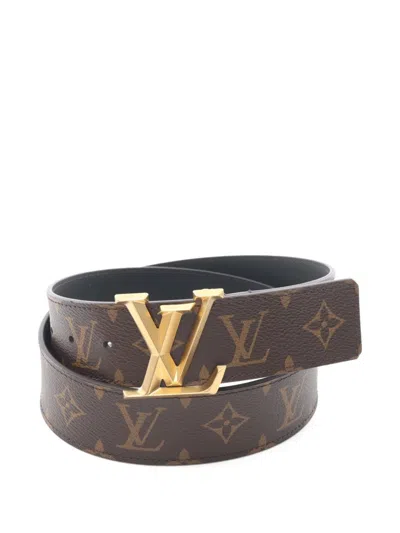 Pre-owned Louis Vuitton Lv Pyramid 40mm Monogram Belt In Brown