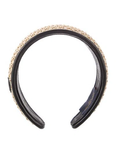 Pre-owned Louis Vuitton Lv Raffia Headband In Black/neutrals