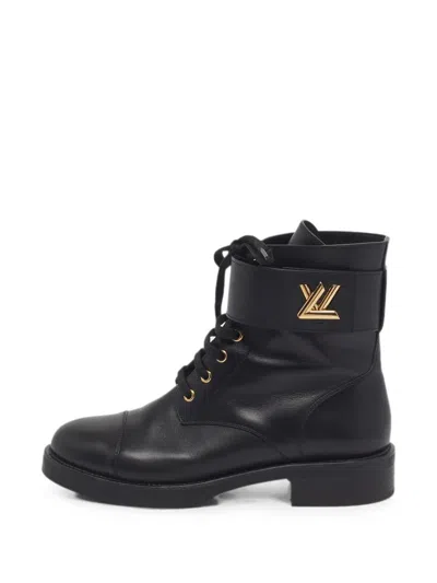 Pre-owned Louis Vuitton Lv Ranger Combat Boots In Black