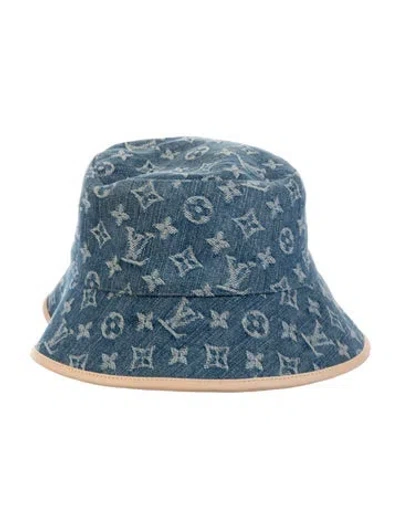 Pre-owned Louis Vuitton Lv Remix Bucket Hat In Blue