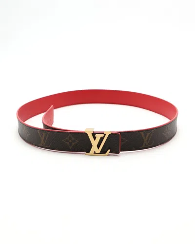 Pre-owned Louis Vuitton Lv Reversible Belt, Size 85 In Brown
