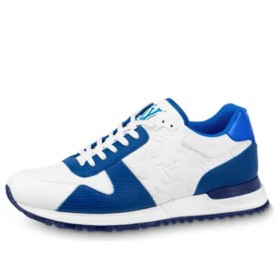 Pre-owned Louis Vuitton Lv Run Away Sneakers 'white Monogram With Blue Epi' In Multi