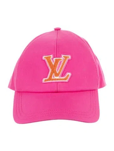 Pre-owned Louis Vuitton Lv Signature Cap In Pink