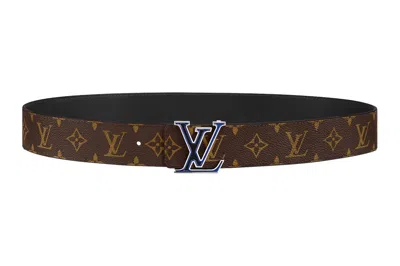 Pre-owned Louis Vuitton Lv Skatepark 40mm Reversible Belt Monogram Eclipse Black