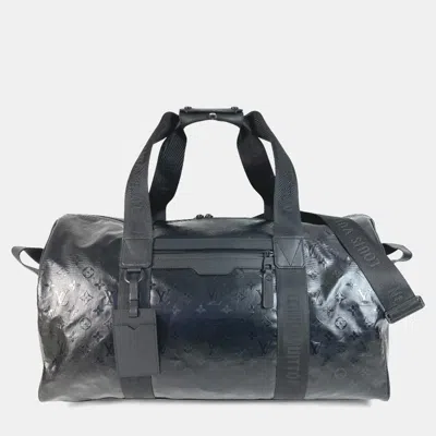 Pre-owned Louis Vuitton Lv Ski Monogram Storm Keepall 55 Travel Bag 2-way Shoulder Bag/boston Leather Black