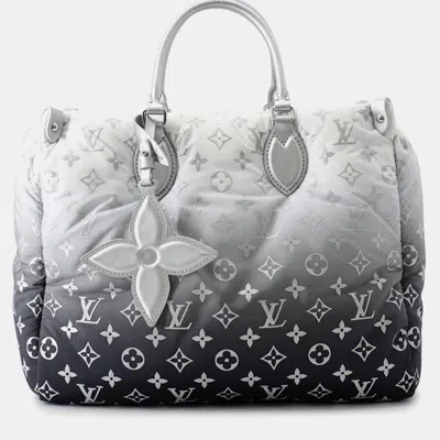 Pre-owned Louis Vuitton Lv Ski Onthego Frost Monogram Nylon Size Mm In Gray
