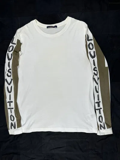 Pre-owned Louis Vuitton Lv Sleeve Print Shirt In White