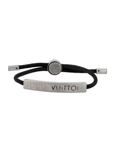 Pre-owned Louis Vuitton Lv Space Bracelet, 9" In Black