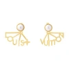 Louis Vuitton Lv Spelling Earrings In Gold