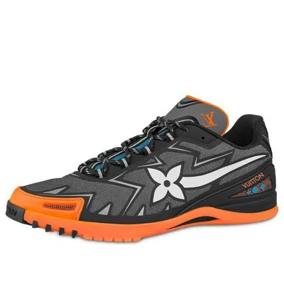 Pre-owned Louis Vuitton Lv Sprint Sneakers 'grey Orange' In Multi