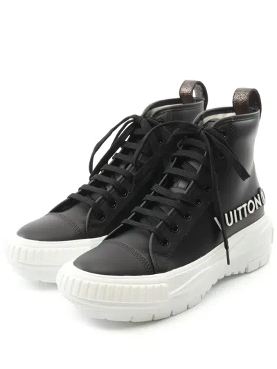 Pre-owned Louis Vuitton Lv Squad Line Sneakers In Black