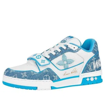 Pre-owned Louis Vuitton Lv Trainer 'monogram Denim Blue' In Multi