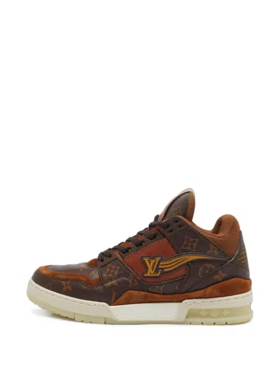 Pre-owned Louis Vuitton Lv Trainer Monogram Sneakers In Brown