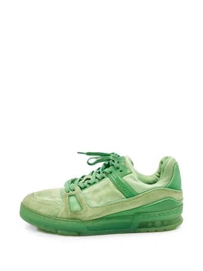 Pre-owned Louis Vuitton Lv Trainer Monogram Sneakers In Green