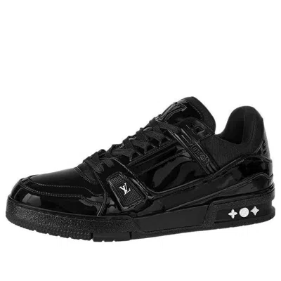 Pre-owned Louis Vuitton Lv Trainer Patent Leather 'triple Black'