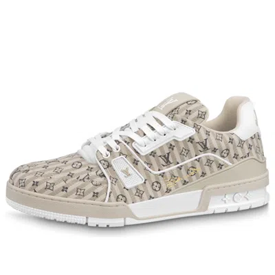 Pre-owned Louis Vuitton Lv Trainer Sneakers 'beige Monogram' In Multi