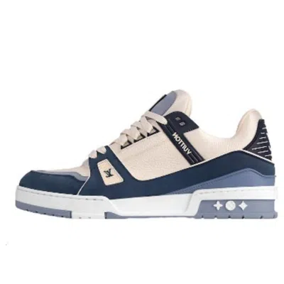 Louis Vuitton Lv Trainer Sneakers 'blue Beige' In Multi