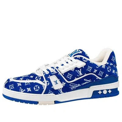 Pre-owned Louis Vuitton Lv Trainer Sneakers 'cobalt Blue Monogram' In Multi