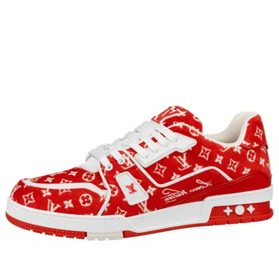 Pre-owned Louis Vuitton Lv Trainer Sneakers 'red Monogram'
