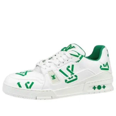 Pre-owned Louis Vuitton Lv Trainer Sneakers 'white Green'