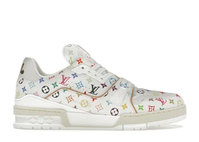 Pre-owned Louis Vuitton Lv Trainer Takashi Murakami (women's) Sneakers In White