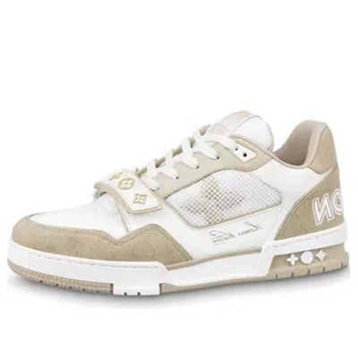 Pre-owned Louis Vuitton Lv Trainer 'white Beige Velcro'