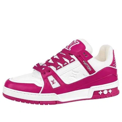 Pre-owned Louis Vuitton Lv Trainer 'white Fuchsia'