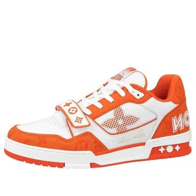 Pre-owned Louis Vuitton Lv Trainer 'white Orange Velcro'