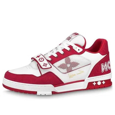 Pre-owned Louis Vuitton Lv Trainer 'white Red'