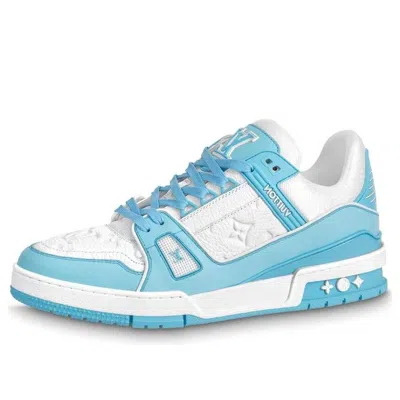 Pre-owned Louis Vuitton Lv Trainer 'white Sky Blue'