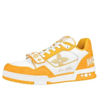 Pre-owned Louis Vuitton Lv Trainer 'white Yellow Velcro'