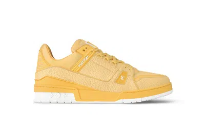 Pre-owned Louis Vuitton Lv Trainer Yellow White In Yellow/white