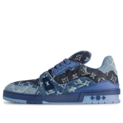 Pre-owned Louis Vuitton Lv Trainers 'blue Black Denim Monogram'