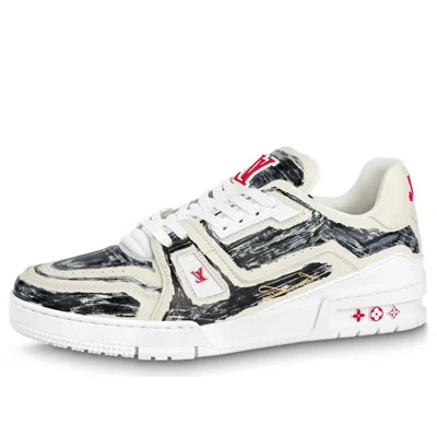 Pre-owned Louis Vuitton Lv Trainers 'grey White Red' In Multi